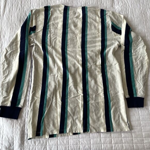 Rustic Souls NYC Vertical Stripe Long Sleeve Tshirt Cuff Mens Slim Size L - Picture 2 of 10